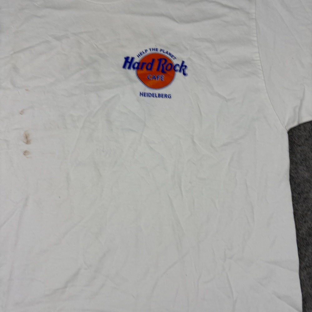 Hard Rock Cafe T Shirt Mens 2XL White Heidelberg Germany Help The Planet Vintage - Picture 8 of 14